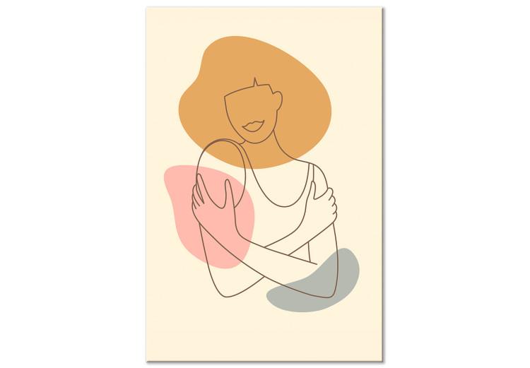 Canvas Cuddle Up (1-piece) Vertical - woman figure in lineart style