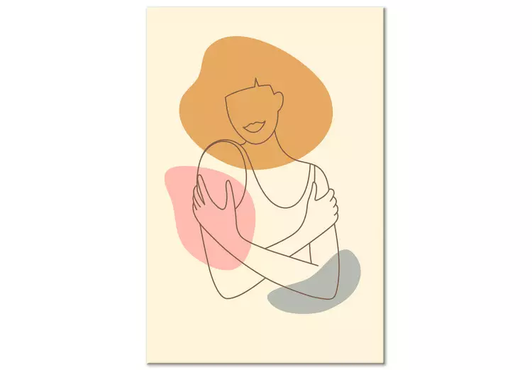 Canvas Cuddle Up (1-piece) Vertical - woman figure in lineart style