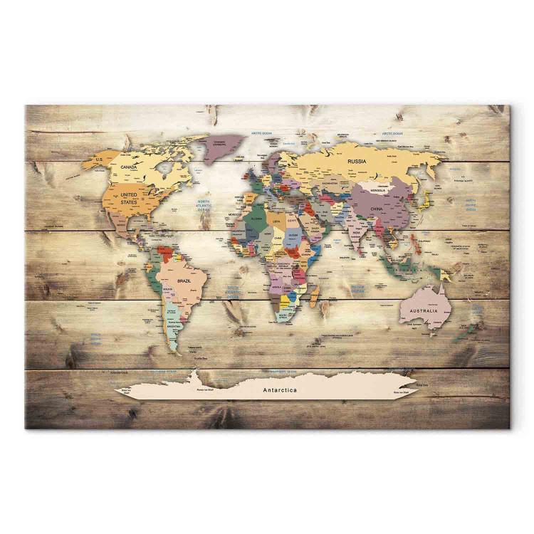 Canvas World Map: Colourful Continents