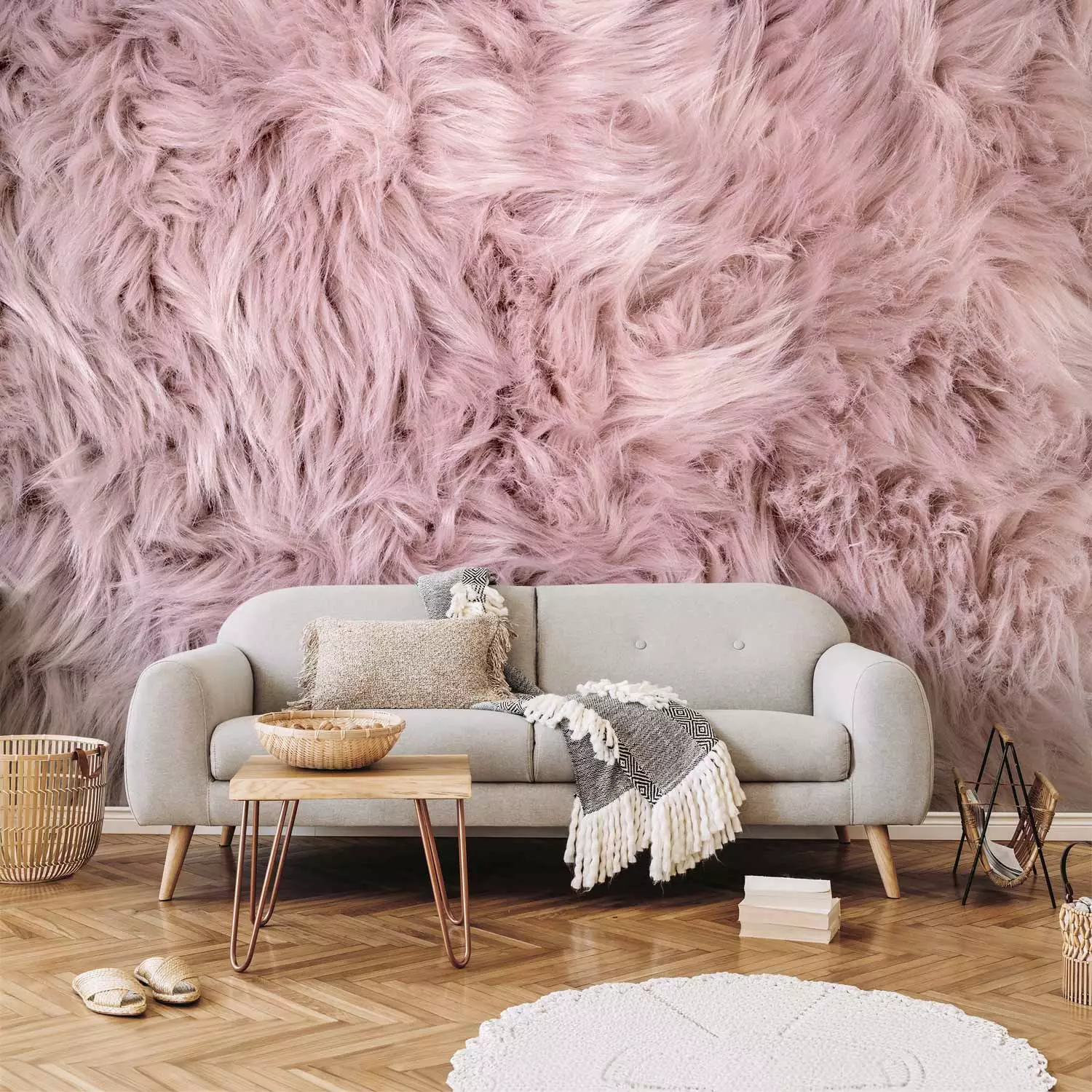 Wall Mural Cozy background - theme maintained in shades of purple color -  bimago