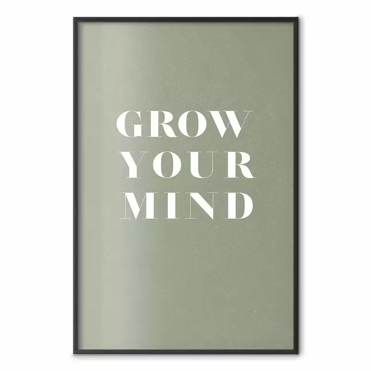 Grow Your Mind - English texts on a contrasting gray background