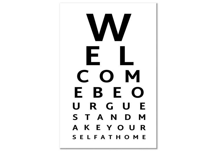 Canvas Welcome (1-piece) Vertical - black English text on white background