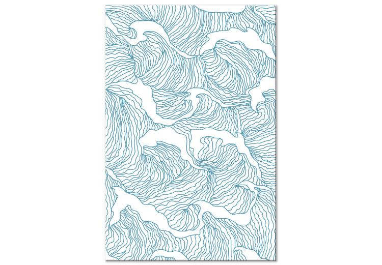 Canvas Sea of Japan (1-piece) Vertical - abstraction in blue waves