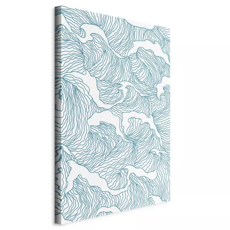 Sea of Japan (1-piece) Vertical - abstraction in blue waves