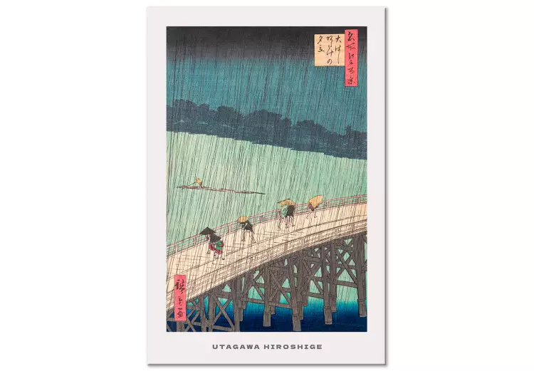 Canvas Rain on the Bridge (1-piece) Vertical - Asia in stormy landscape