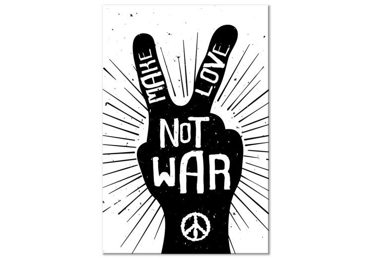 Canvas Not for War (1-piece) Vertical - black and white sign with text
