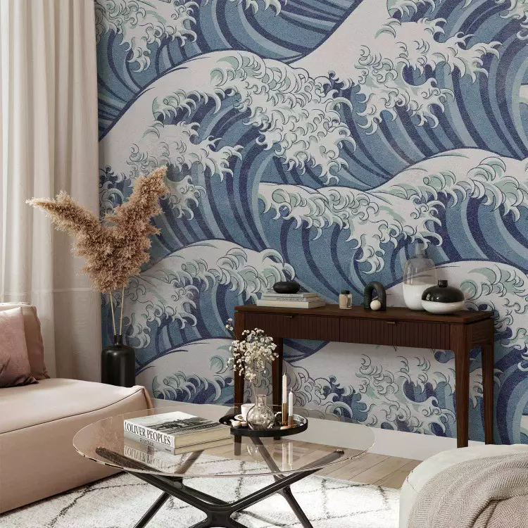 The stormy sea in Kanagwa - uniform sea waves in Japanese style