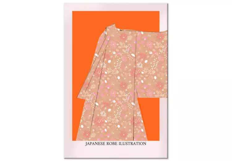 Canvas Japanese Kimono (1-piece) Vertical - text and Zen-style clothing