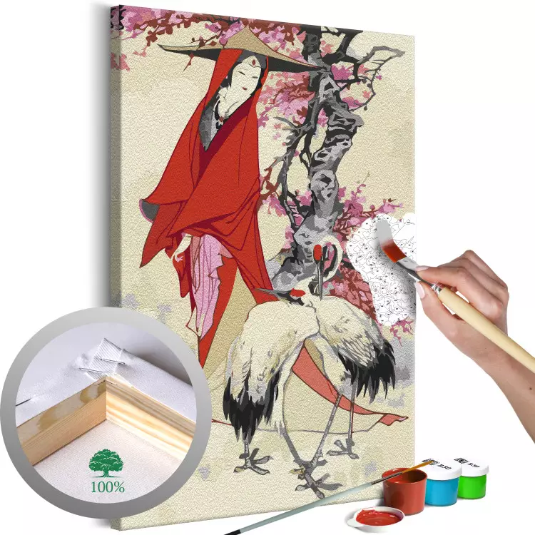 Woman and Cranes 