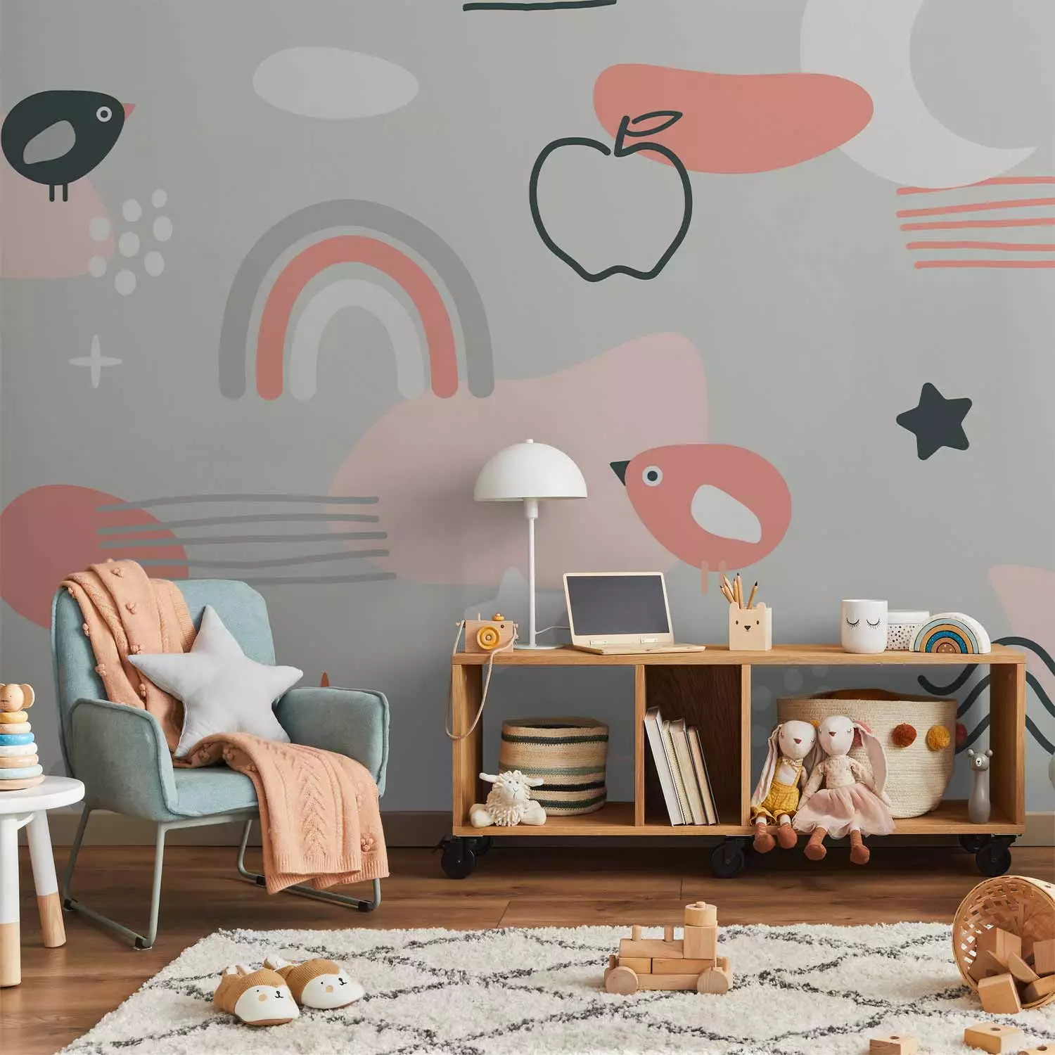 Wall Mural Children's minimalism - abstract composition with patterns for children
