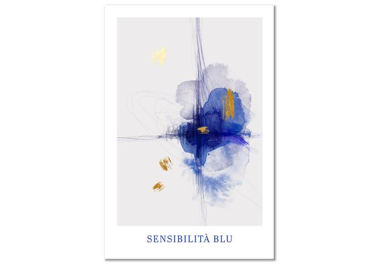 Canvas Delicate Abstraction (1-piece) Vertical - composition with texts