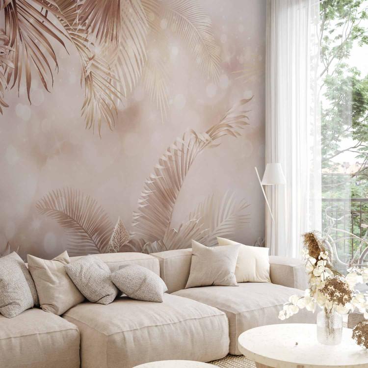 Wall Mural Mystic corner - composition with exotic leaves with boho patterns