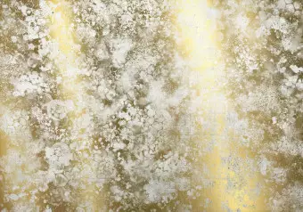 Wall Mural Abstraction - white patterned background with bubble marks on gold background Wallpaper Cropper
