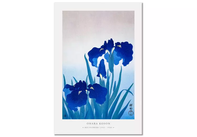 Canvas Blue Irises (1-piece) Vertical - blue blossoming flowers