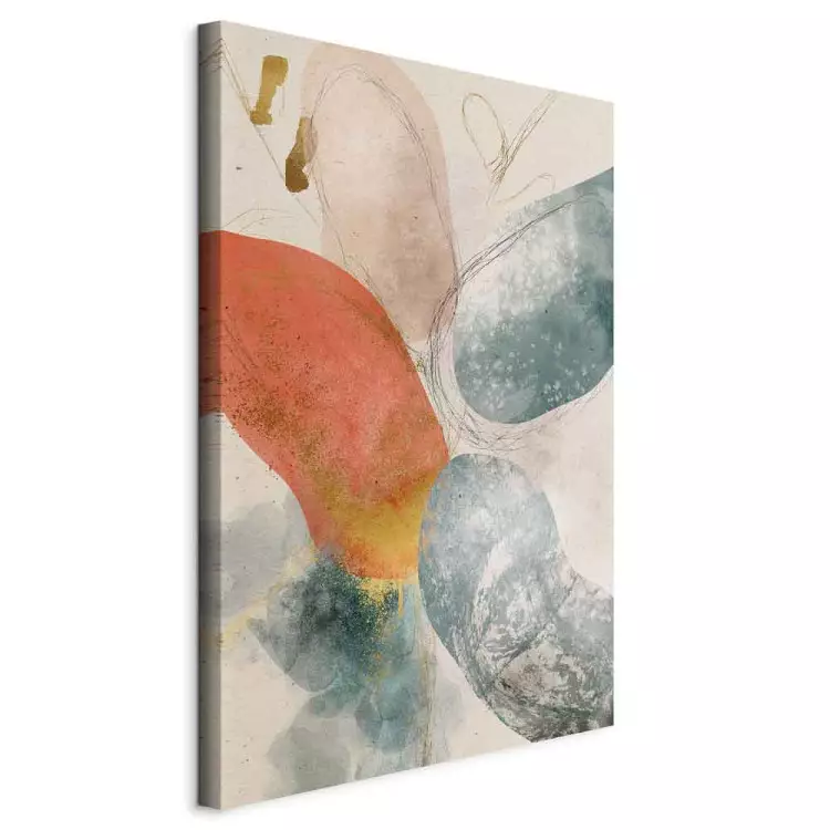 Rounded Shapes (1-piece) Vertical - abstraction in pastel colors