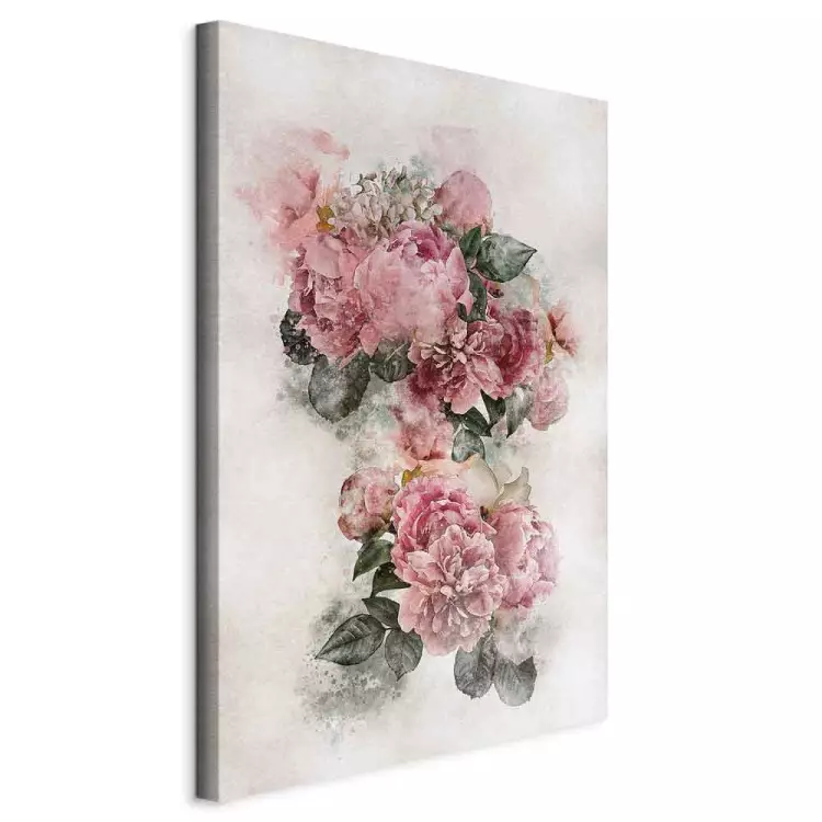 Peonies in Bloom (1-piece) Vertical - pink flowers and light background