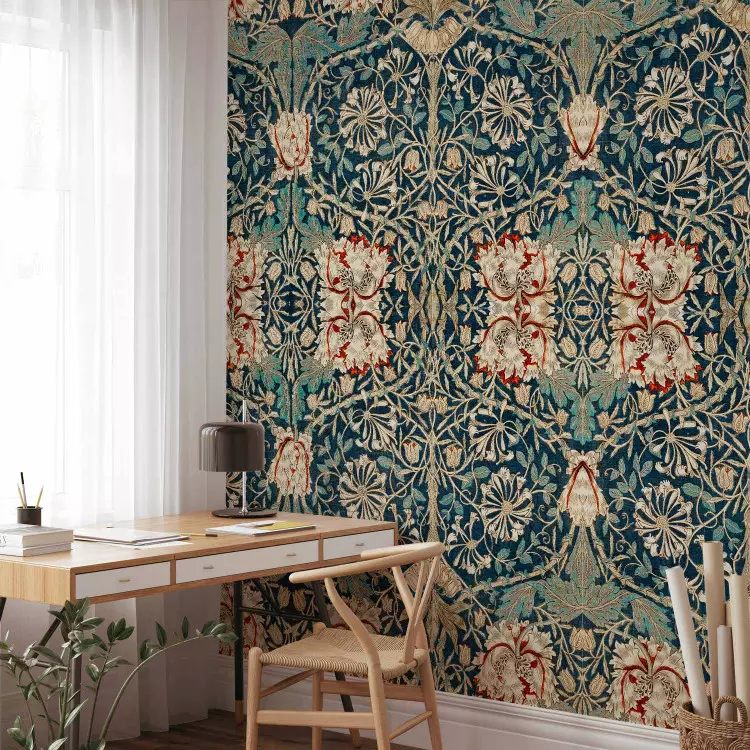 Symmetry with flowers - eclectic mosaic with nature motif in ornaments