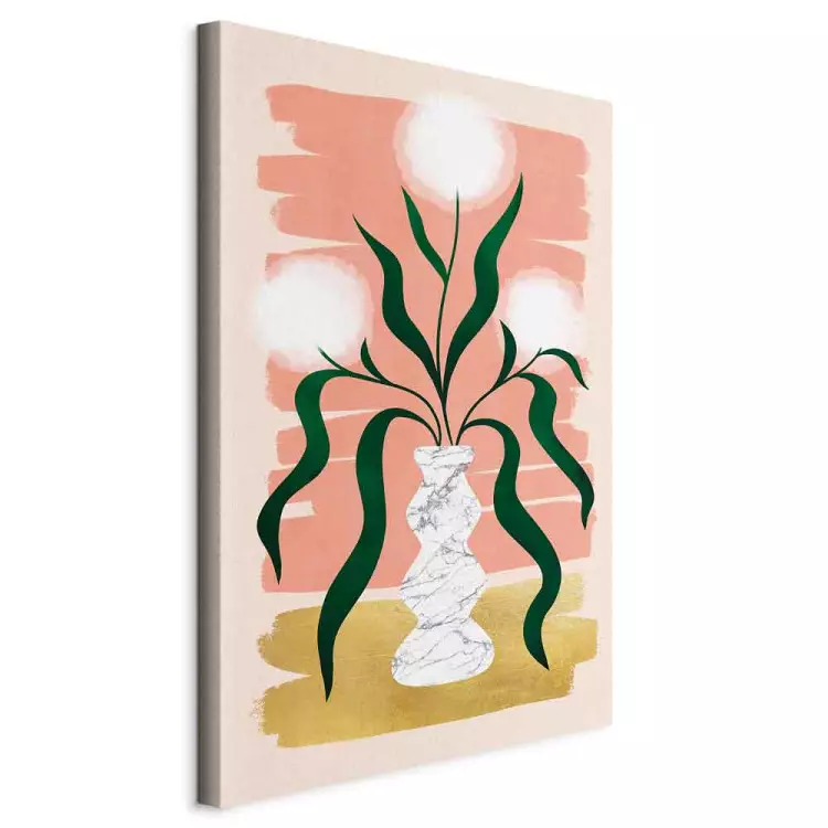 Dandelions in Vase (1-piece) Vertical - white flowers and leaves