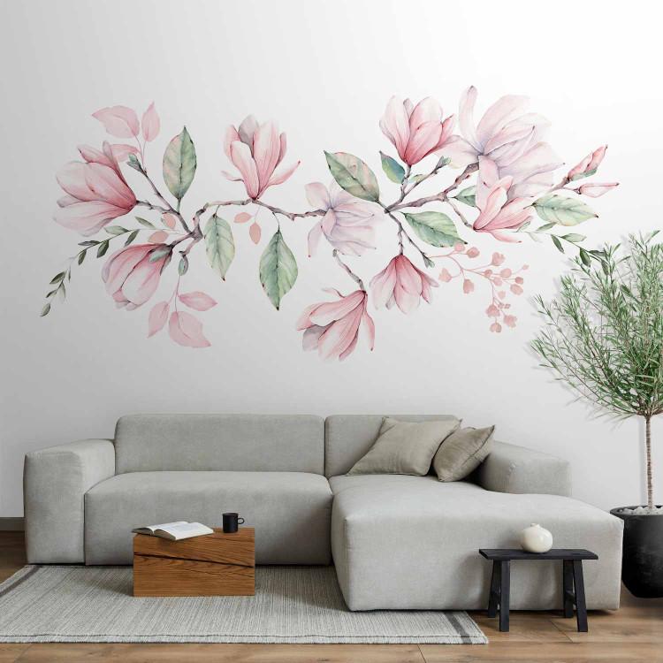 Wall Mural Magnolia in bloom - romantic flower motif in shades of pink