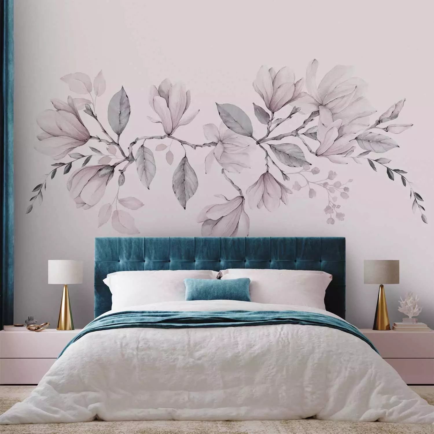 Photo Wallpaper Magnolia in bloom - romantic flower motif in light colours