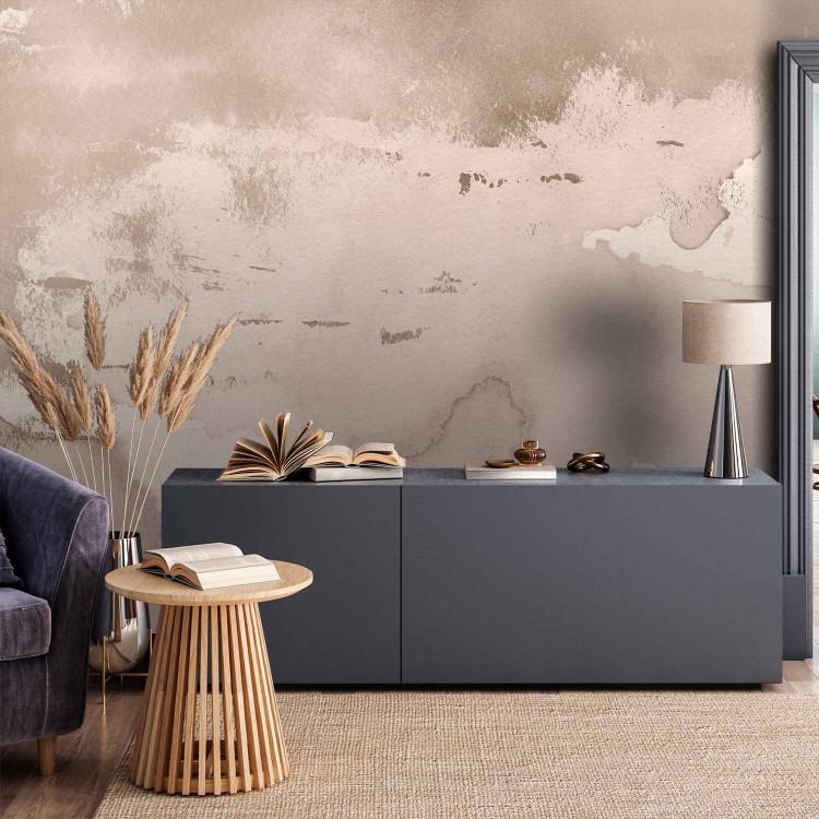 Wall Mural Fog in shades of pink - abstract with irregular concrete texture