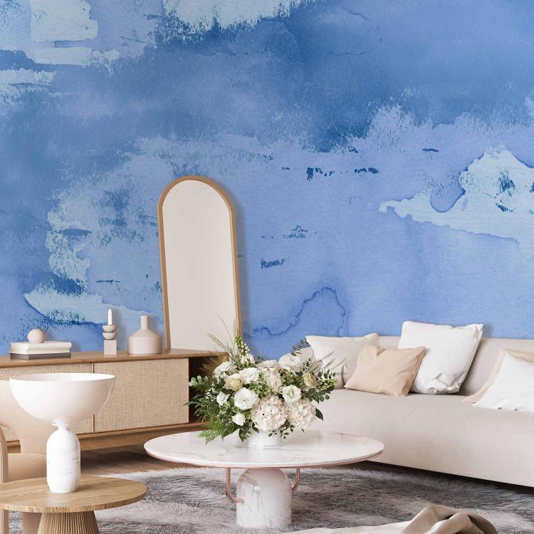Wall Mural Mist in blue - abstract with irregular concrete texture