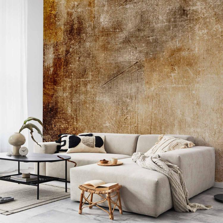 Wall Mural Tapestry in gold - abstraction with painted raw texture effect
