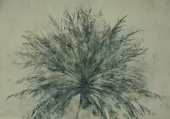 Wall Mural Rest in nature - landscape with painted plant on solid background Wallpaper Cropper