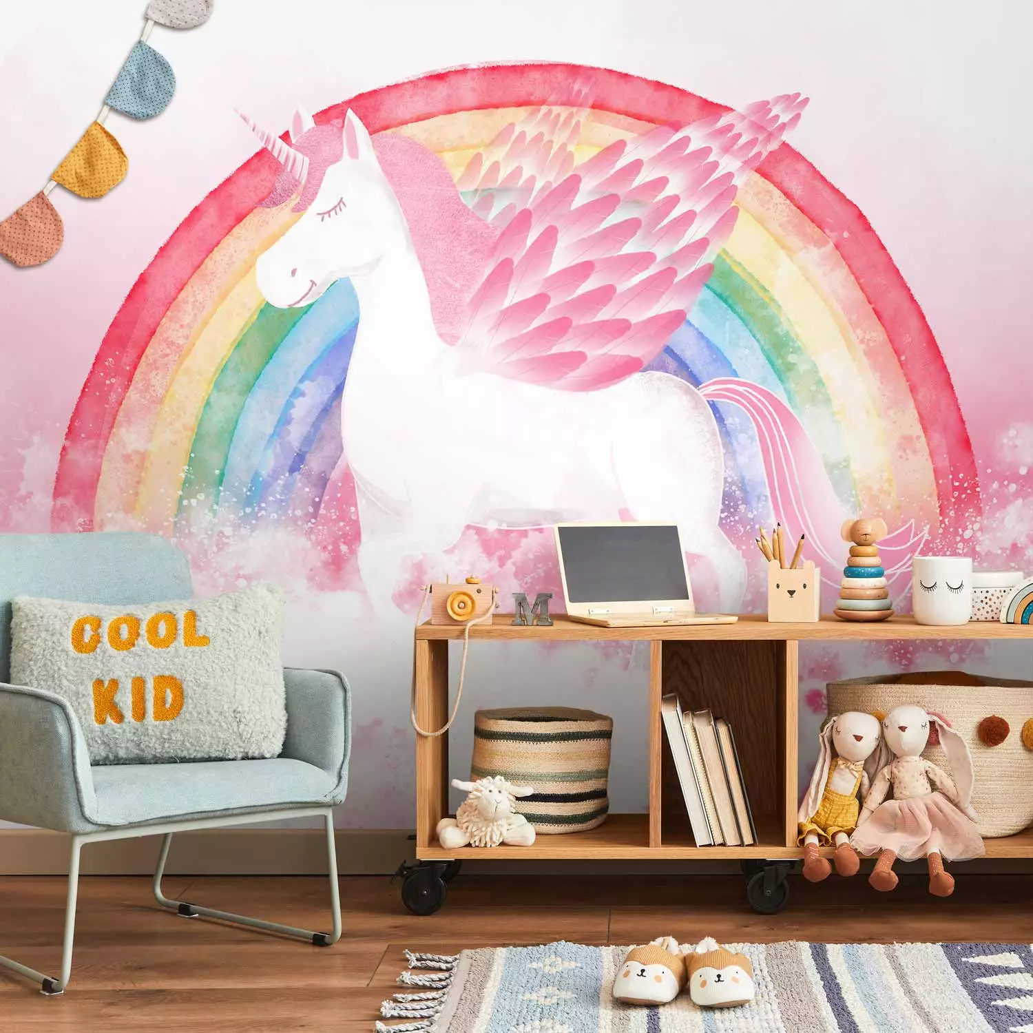 Photo Wallpaper Pink Unicorn Power