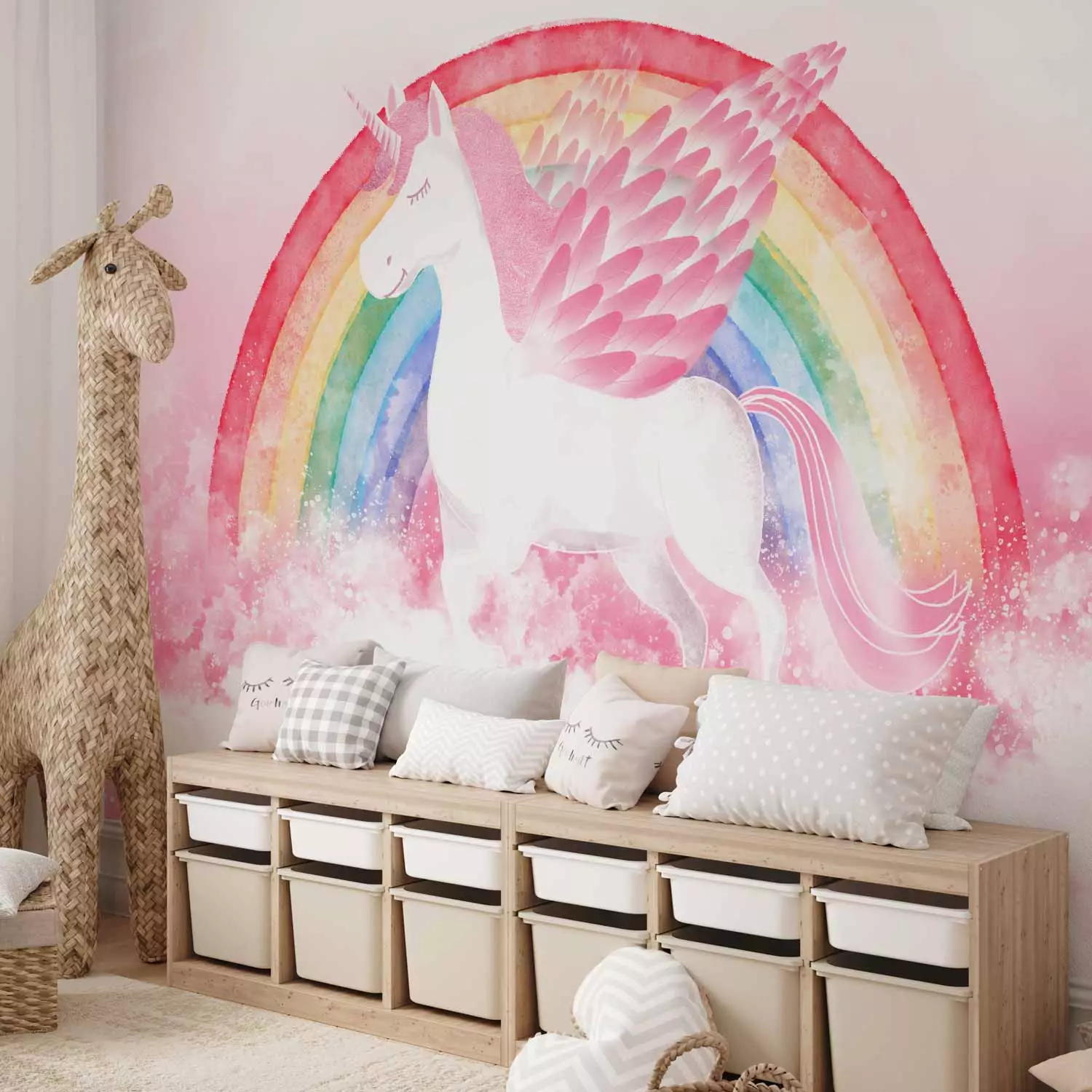 Photo Wallpaper Pink Unicorn Power
