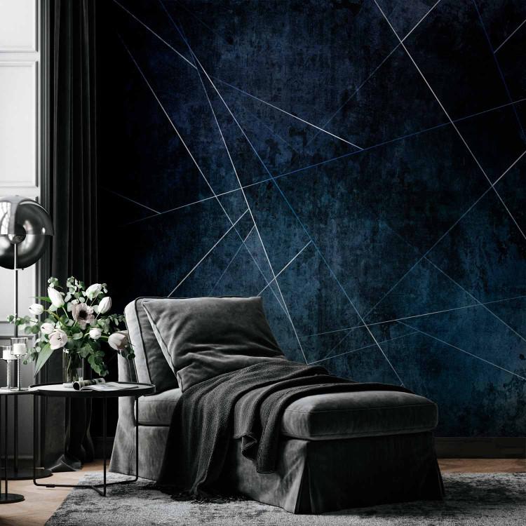 Wall Mural Blue abstraction - geometry on irregularly textured background