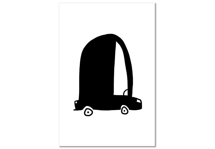 Canvas Children's Car (1-piece) Vertical - black and white drawing for children