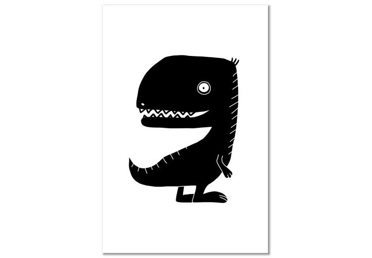 Canvas T-Rex Dinosaur (1-piece) Vertical - black and white drawing for children