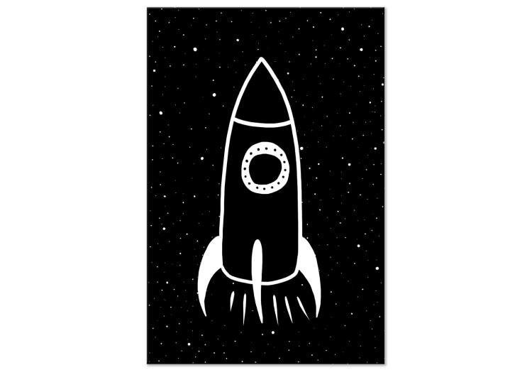 Canvas Rocket Soaring into Space (1-piece) Vertical - composition for children
