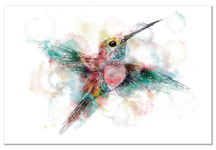 Canvas Colorful Hummingbird (1-piece) Wide - multicolored bird for children