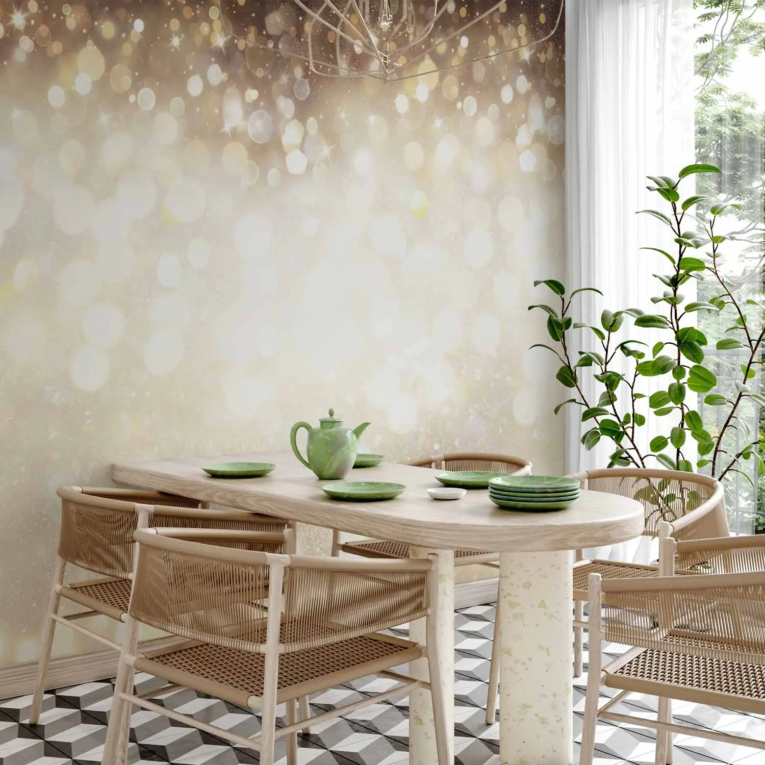 glitter wallpaper living room