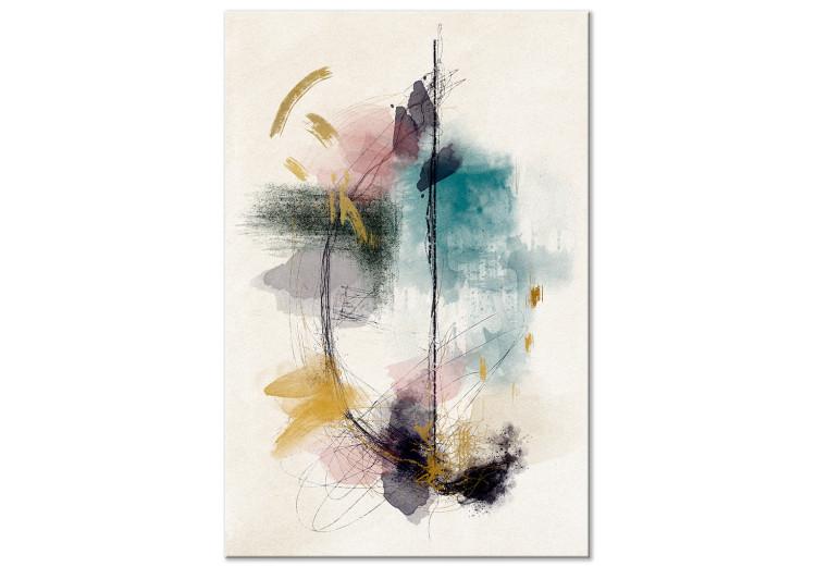 Canvas Golden Sunbeams (1-piece) Vertical - colorful abstraction