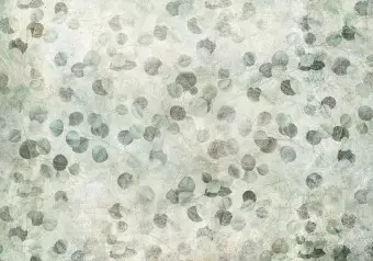 Wall Mural Plant dance - delicate leaves in green on a concrete-textured background Wallpaper Cropper