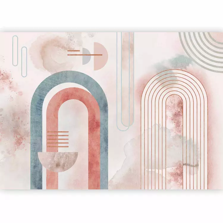 Abstraction - geometric background in shades of blue and red