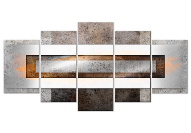 Canvas Metal in Abstraction (5-piece) - geometric unique composition