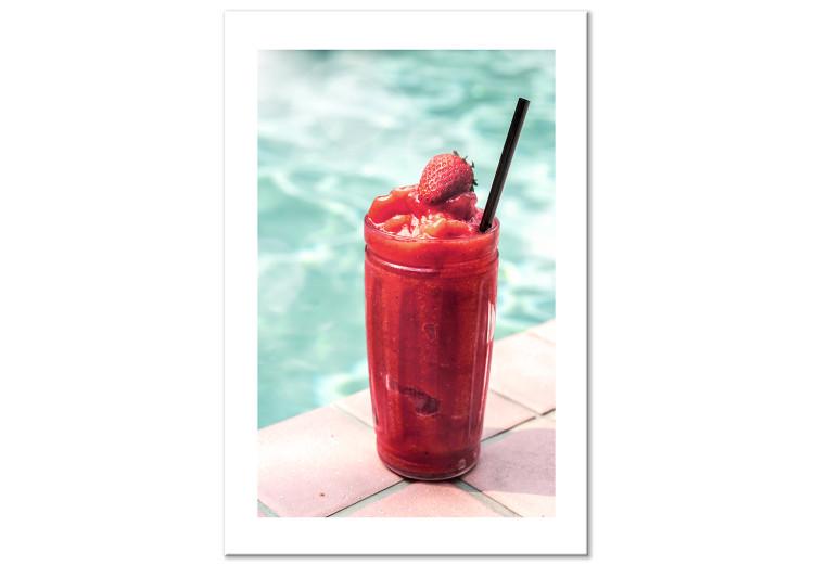 Canvas Strawberry Cocktail (1-piece) - still life in a summer frame