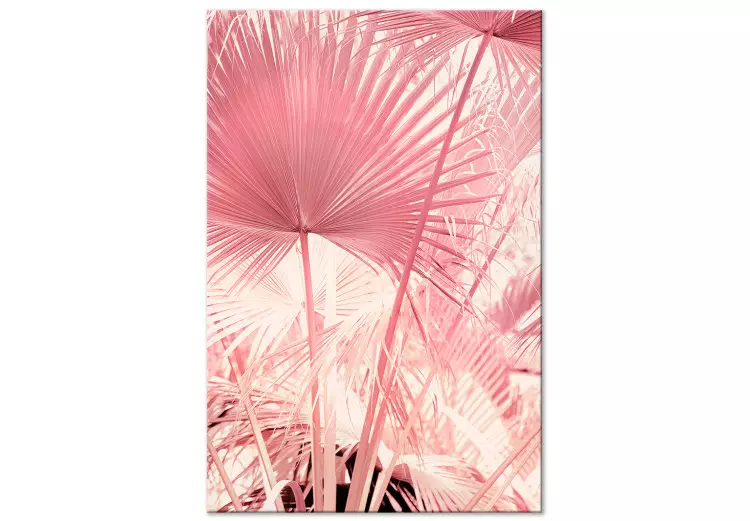 Canvas Summer Pink Palms (1-piece) - landscape with leaves in Miami Vibe style