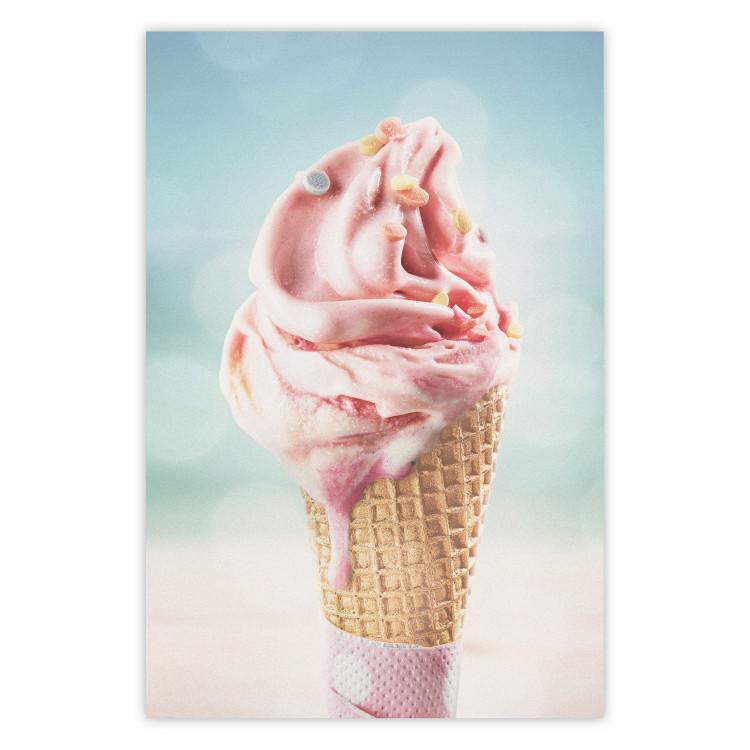 Poster The Taste of Summer - Sweet Ice Cream in Pastel Colors on the Sea and Beach