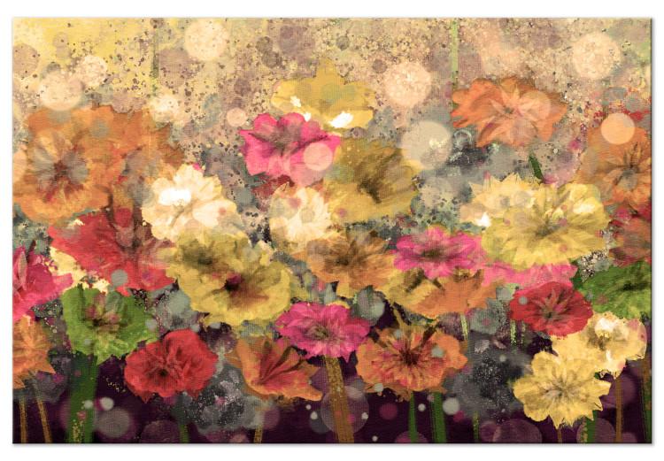 Canvas Dew on Painted Meadow (1-piece) - spring colorful flowers