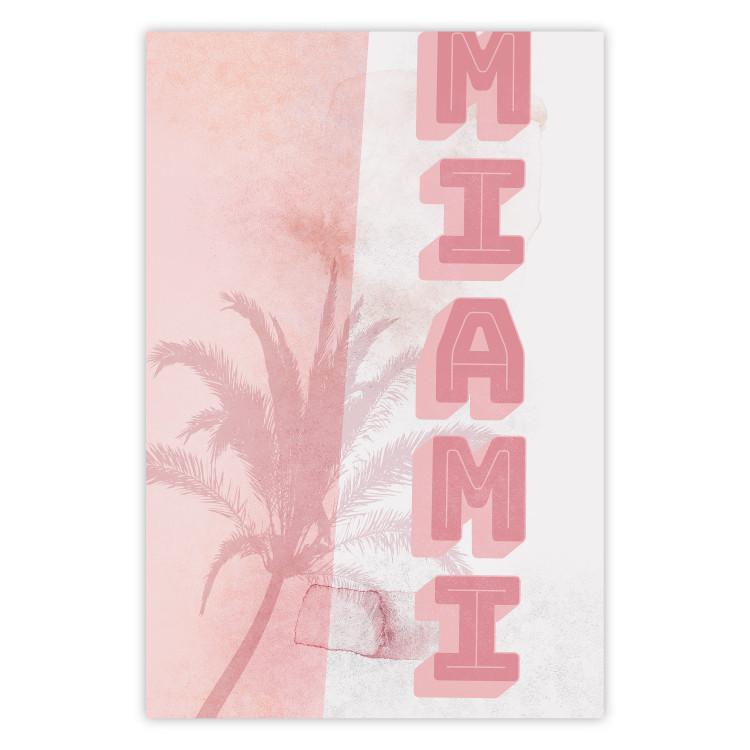 Poster Delicate Neon - Inscription Miami Made of Pink Letters