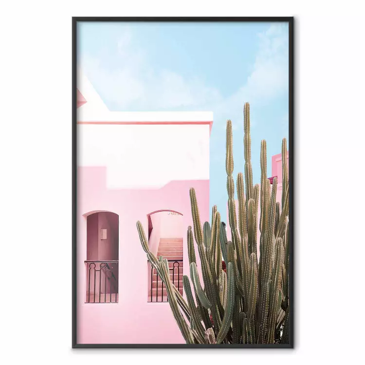 Miami Cactus - A Pink Holiday Home Against a Blue Sky and Light