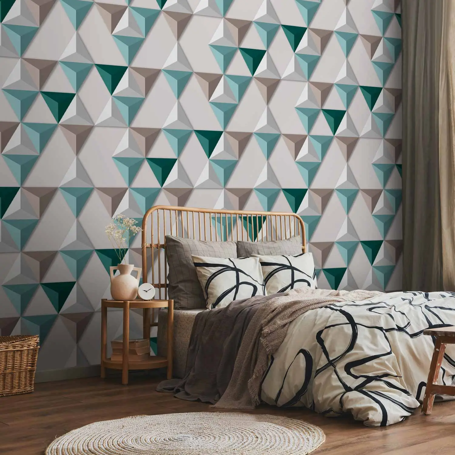 turquoise geometric wallpaper