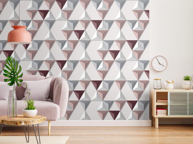 Wall Mural Geometric harmony - pattern in three-dimensional mosaic of triangles