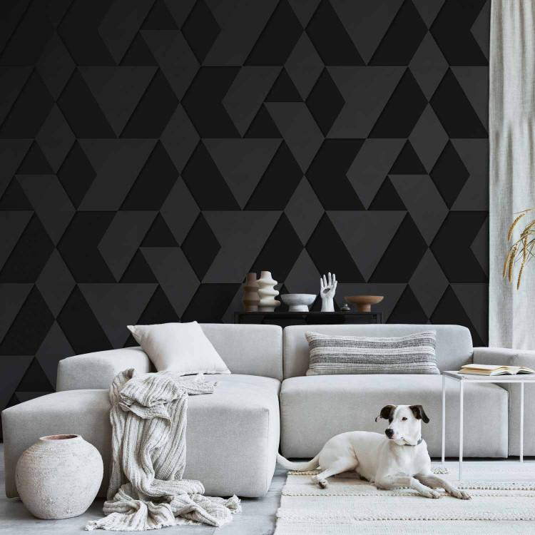 Wall Mural Geometric shapes - minimalist composition in dark colour