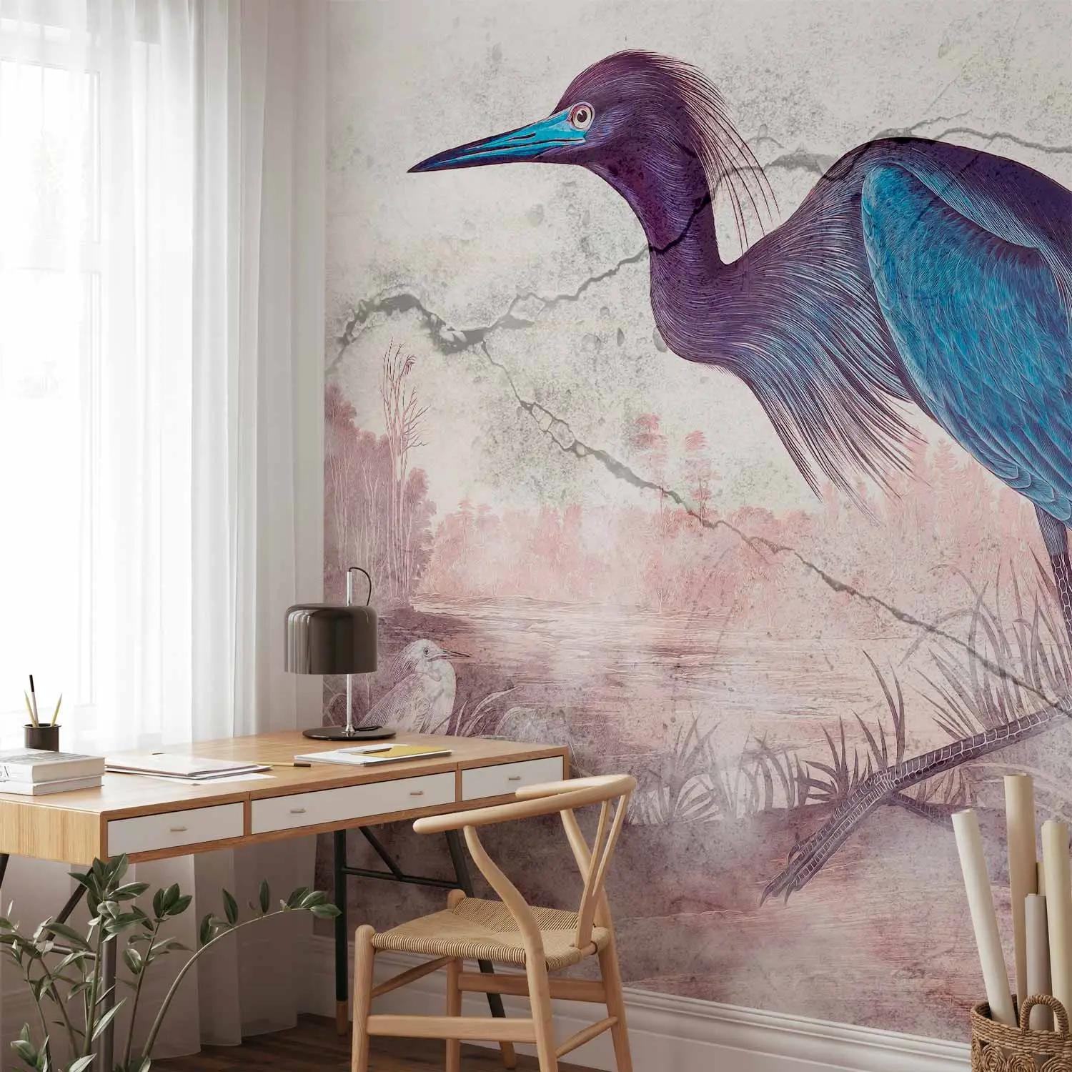 XUOIAYNB Chinoiserie Wall Art Print- Bedroom or Study Decor